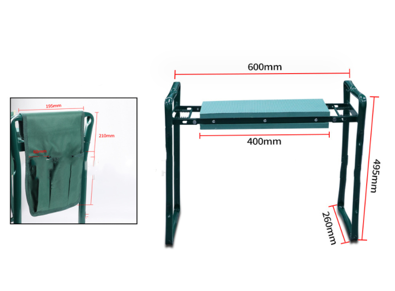 Garten Hocker mit Tasche – Zusammenklappbarer Sitz- und Arbeitsplatz für Gartenarbeit
