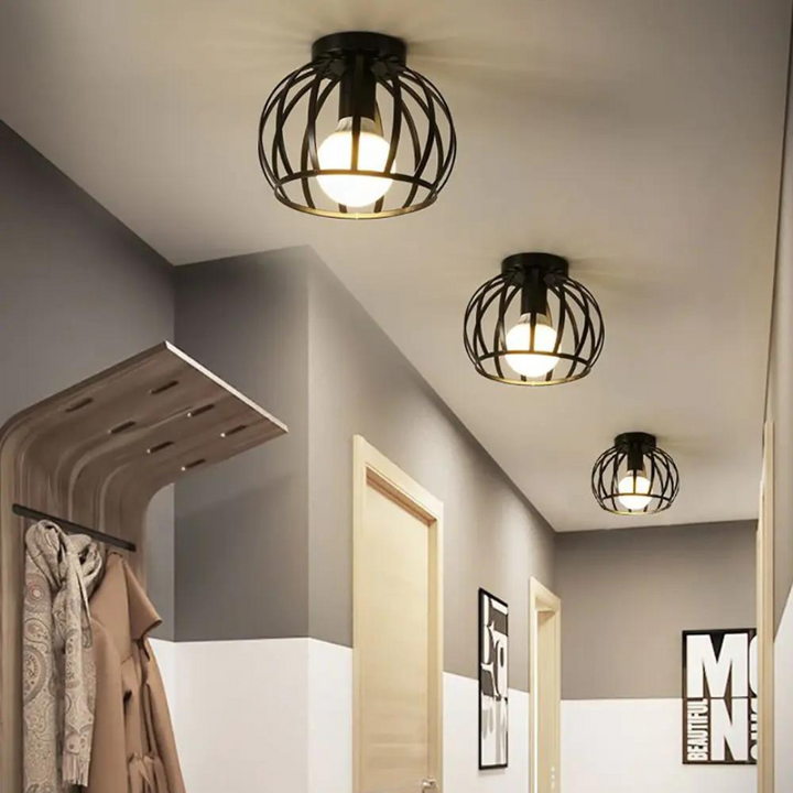 Moderne Loft Stil Deckenlampe mit Offenem Käfig Design