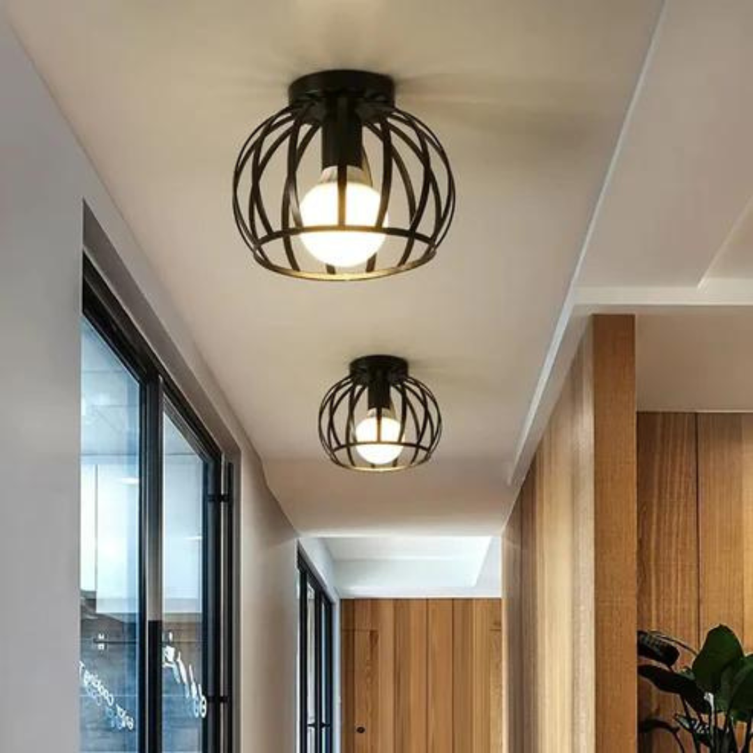 Moderne Loft Stil Deckenlampe mit Offenem Käfig Design