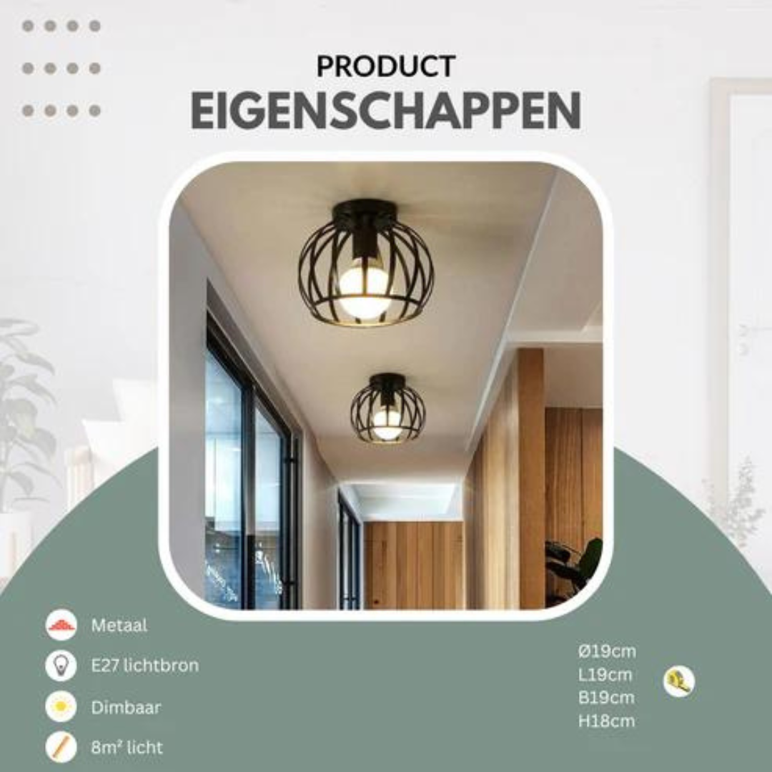 Moderne Loft Stil Deckenlampe mit Offenem Käfig Design