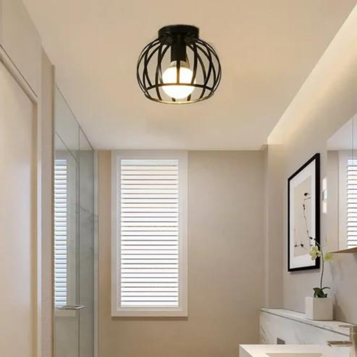 Moderne Loft Stil Deckenlampe mit Offenem Käfig Design