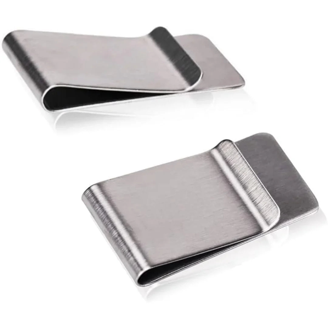 Eleganter Edelstahl-Kartenhalter & Geldklammer - 2er-Set