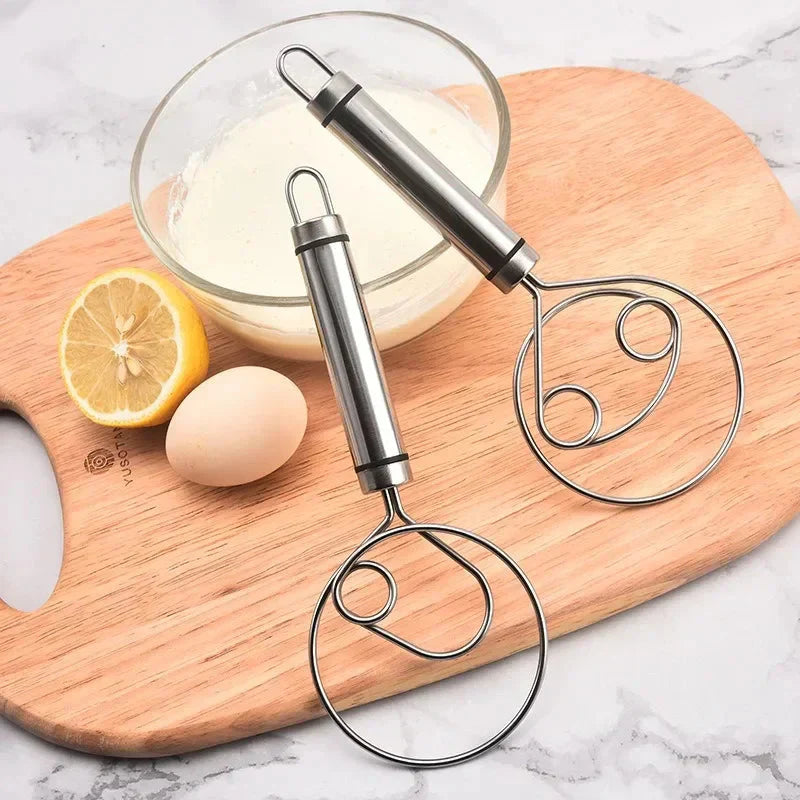 Robuster Edelstahl Danish Dough Whisk – Langlebiges, Ergonomisches Design für Vielseitiges Backen und Kochen