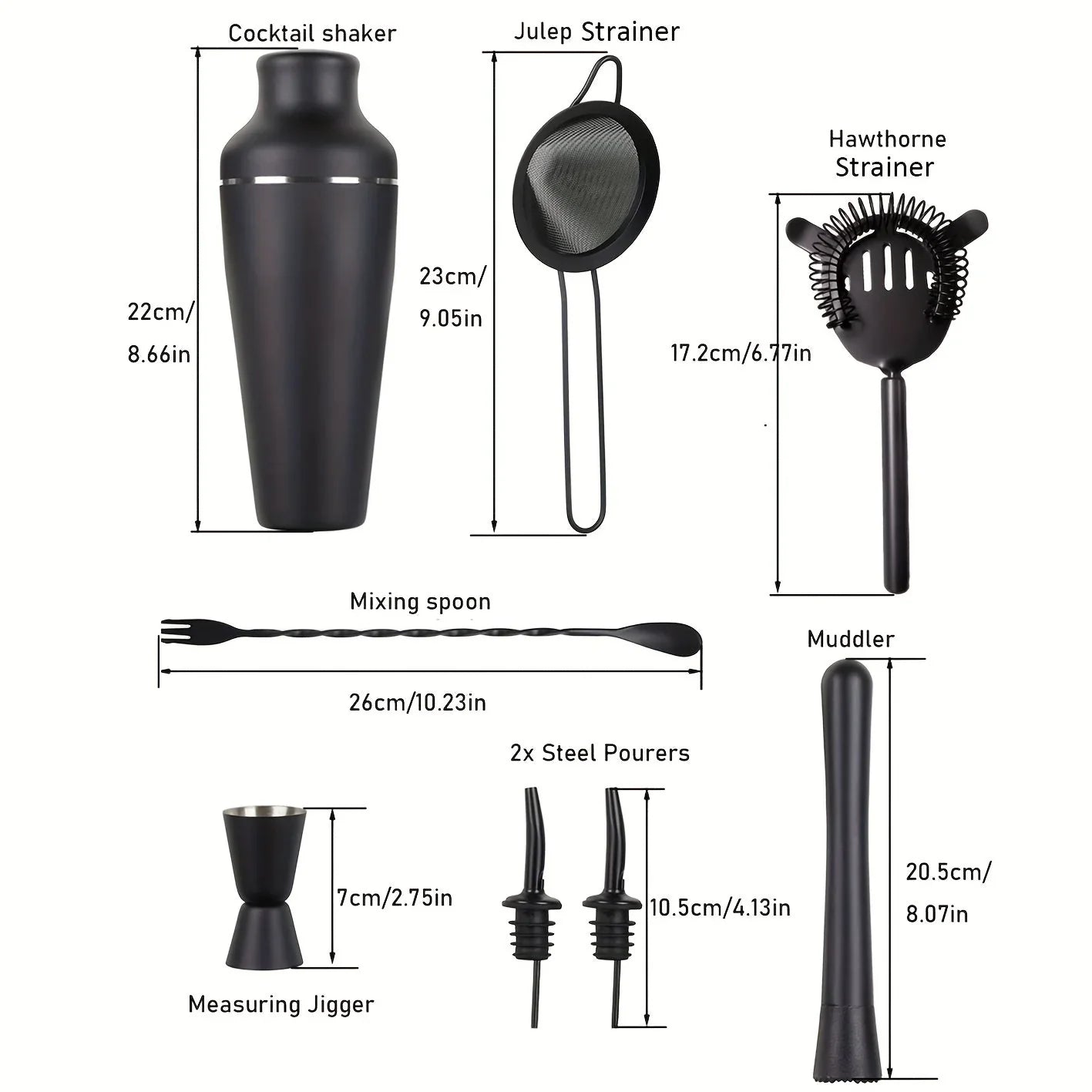 Professionelles Cocktail Set – Edelstahl Barkeeper Set für Perfekte Drinks
