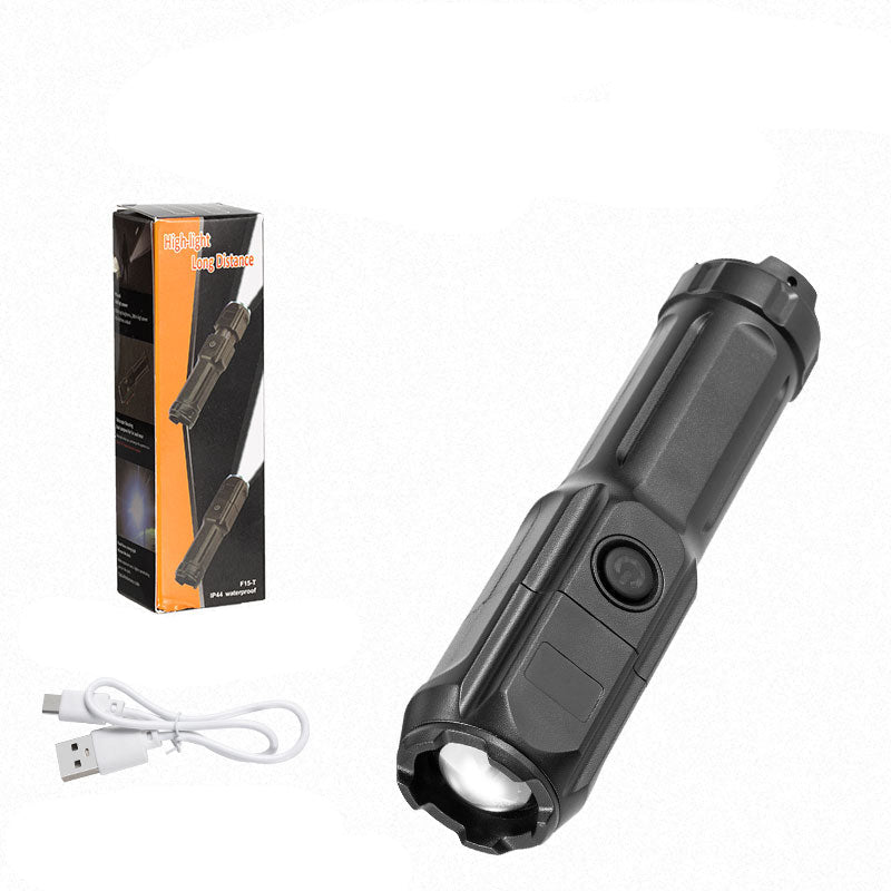Leistungsstarke LED Taschenlampe mit Zoom Wiederaufladbare USB Campinglampe