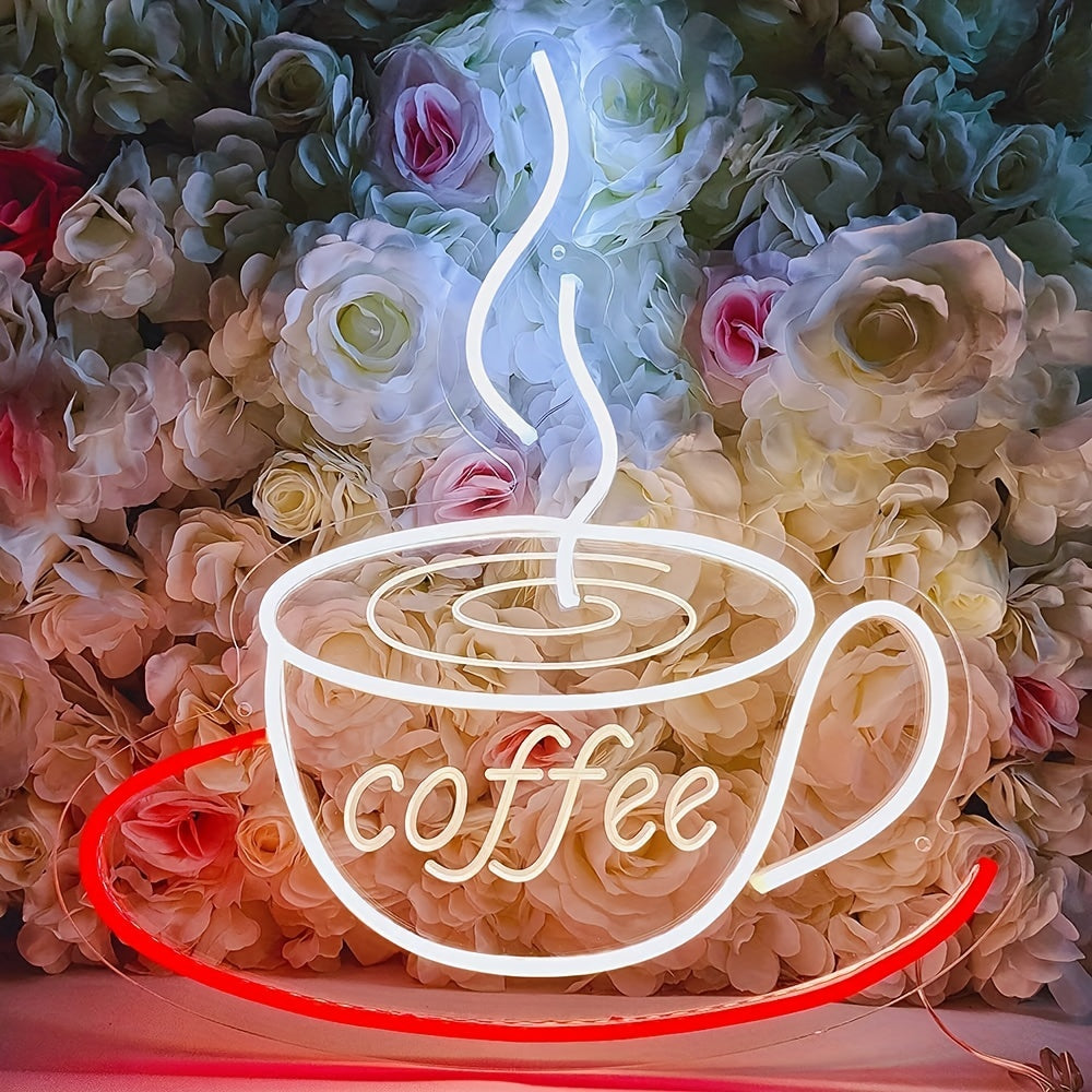 LED Neon Kaffeetassen Wandlicht