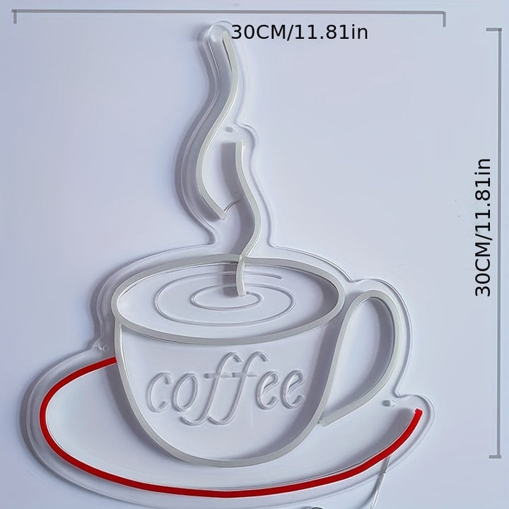 LED Neon Kaffeetassen Wandlicht