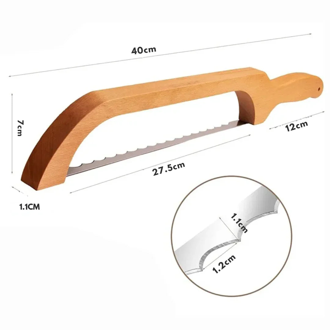 Brotmesser aus Holz mit Rutschfester Schneidehilfe