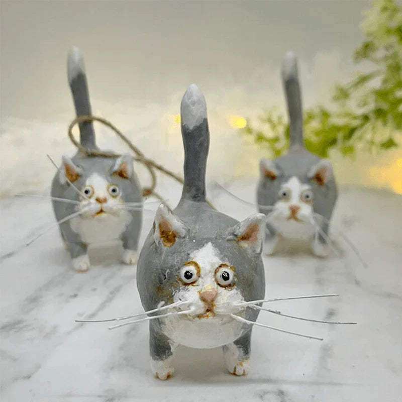 Handgefertigtes Einzigartiges Katzen-Weihnachtsornament