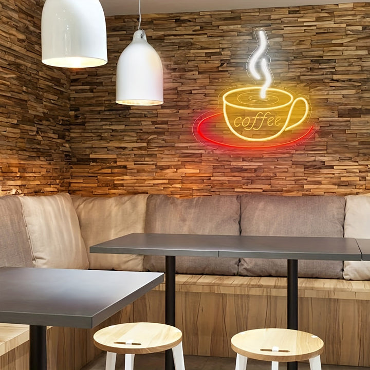 LED Neon Kaffeetassen Wandlicht