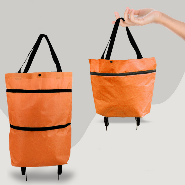 2-in-1 Faltbare Einkaufstasche mit Rollen