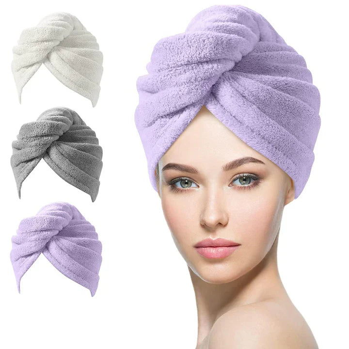 Mikrofaser-Haarhandtuch-Set | 3er Pack Für Schnelles Trocknen
