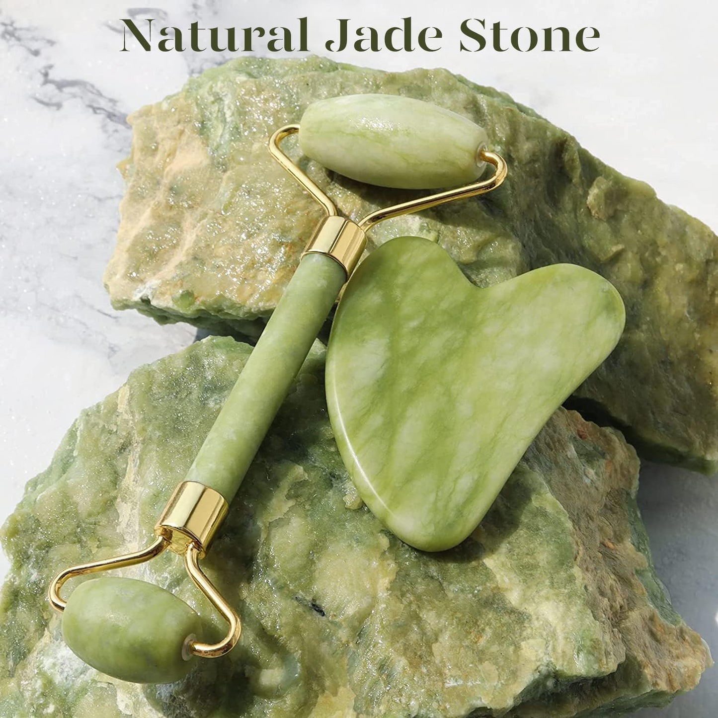 Instant Glow Gua Sha & Jade Roller Set | Für Strahlende Haut Und Natürliche Entspannung