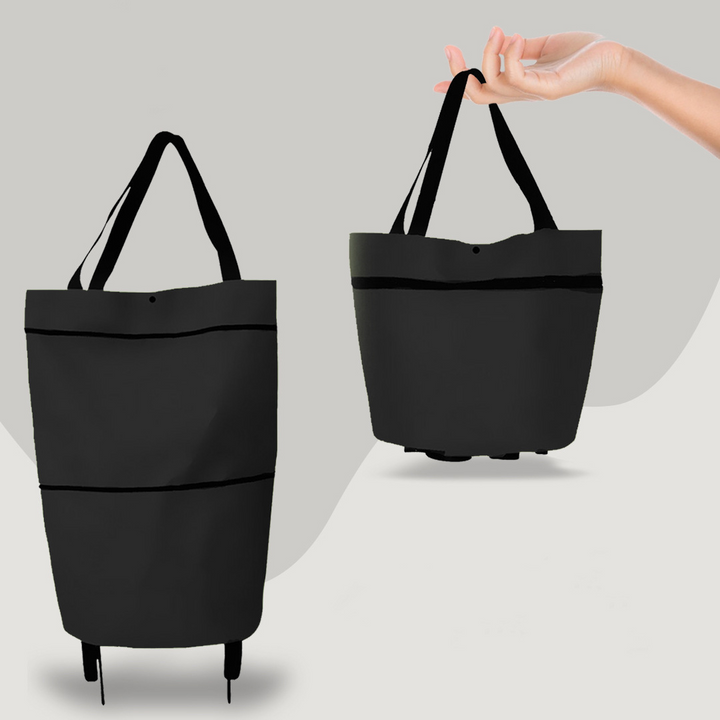 2-in-1 Faltbare Einkaufstasche mit Rollen