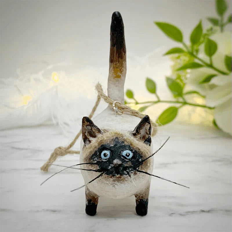 Handgefertigtes Einzigartiges Katzen-Weihnachtsornament