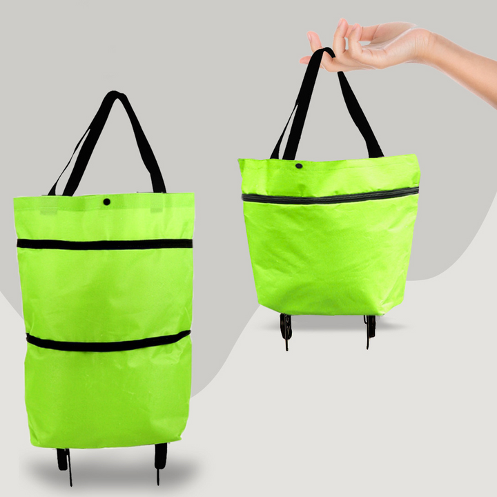 2-in-1 Faltbare Einkaufstasche mit Rollen