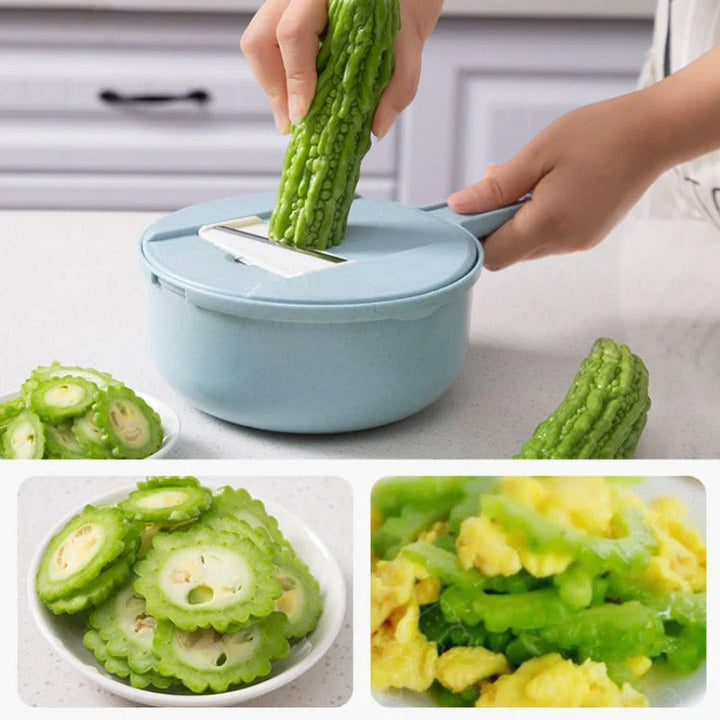 Multifunktionale Gemüsehobel Mit Sieb – 3-in-1 Küchenreibe Für Gemüse & Obst | Praktischer Küchenhelfer Mit Auffangschale