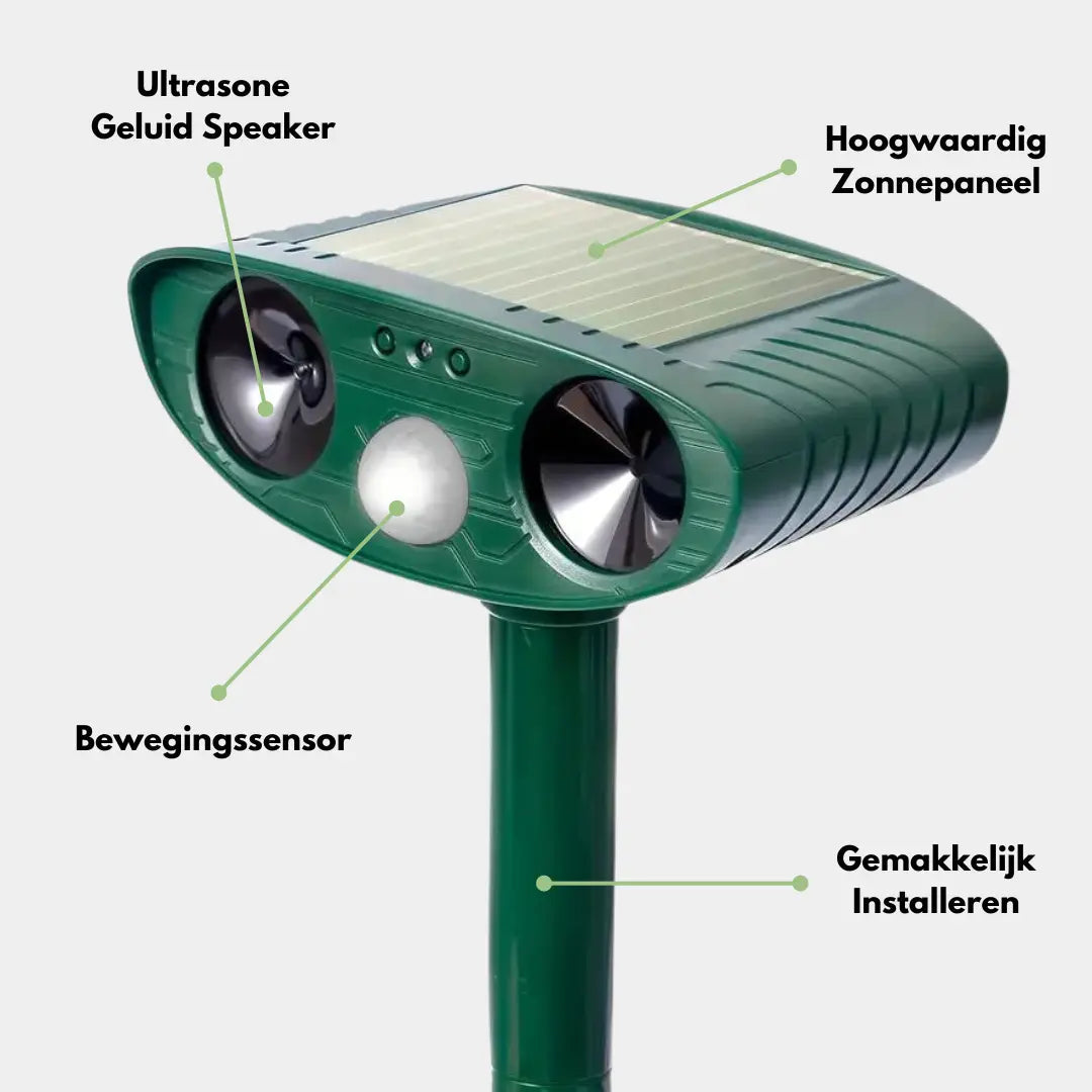 Solarbetriebener Tiervertreiber mit Ultraschall