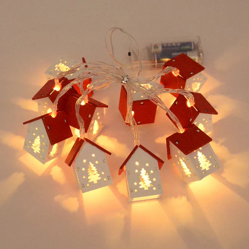 LED Weihnachtshäuser aus Holz mit Festlicher Beleuchtung