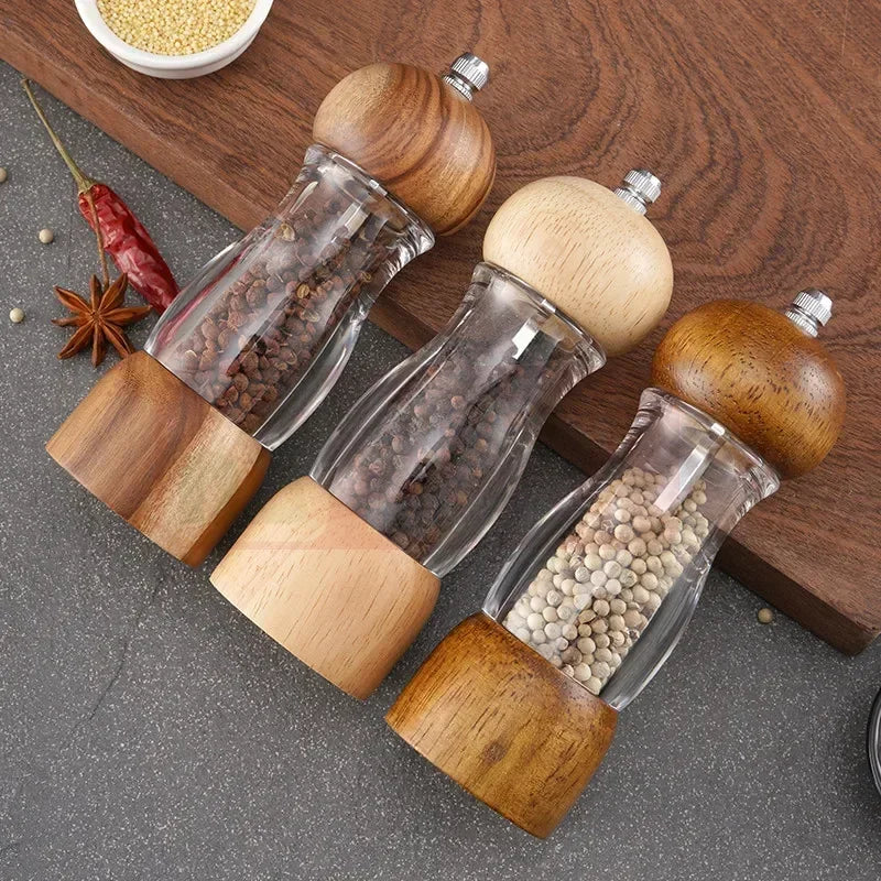 Pfeffermühle und Salzmühle Set Aus Holz Und Glas – Stilvolle Gewürzmühlen Für Die Küche