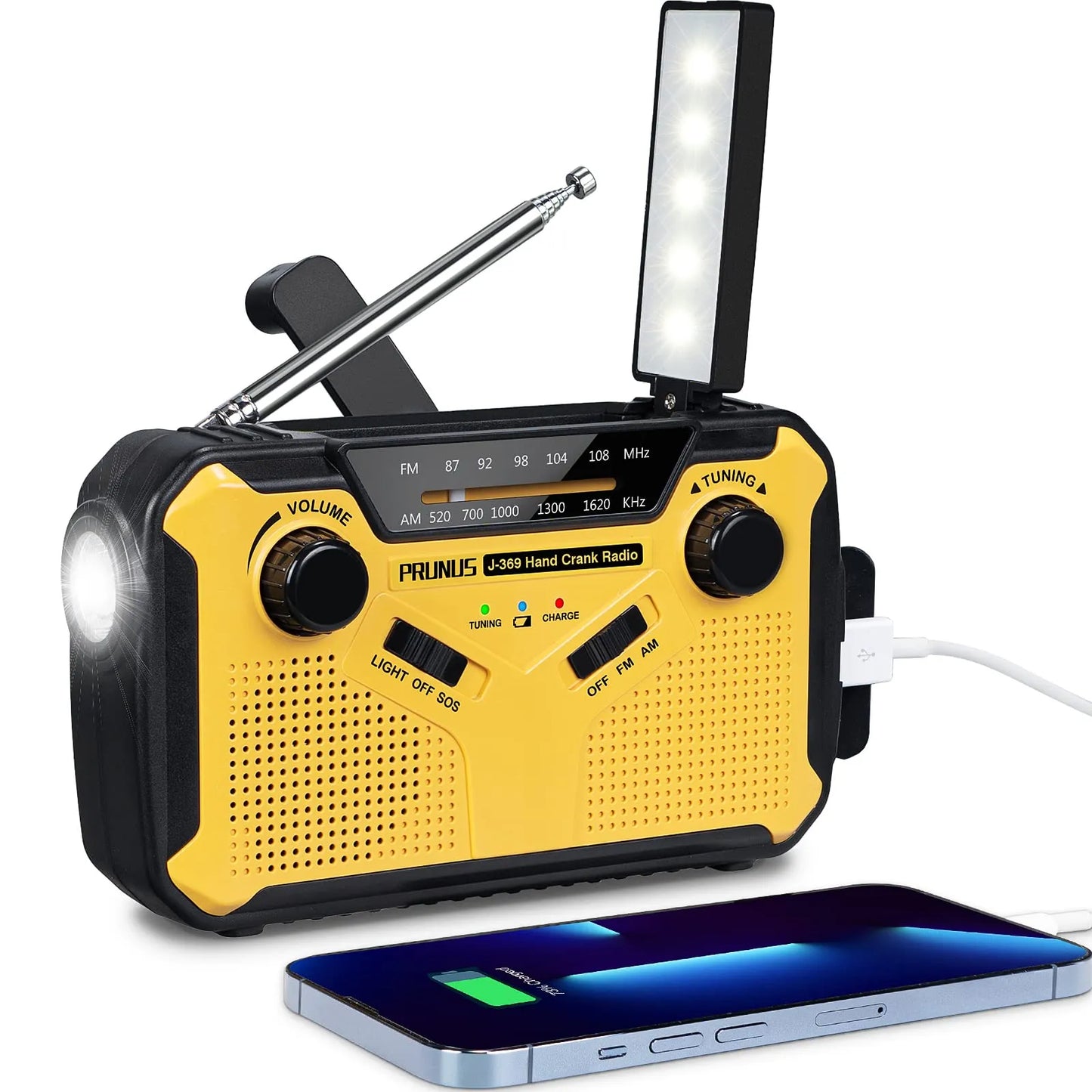 Notfall Radio mit Kurbel und Solar – Tragbares Dynamo Radio mit Powerbank und LED Taschenlampe