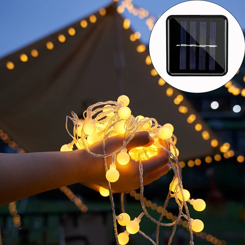 Solarbetriebene Lichterkette für den Außenbereich