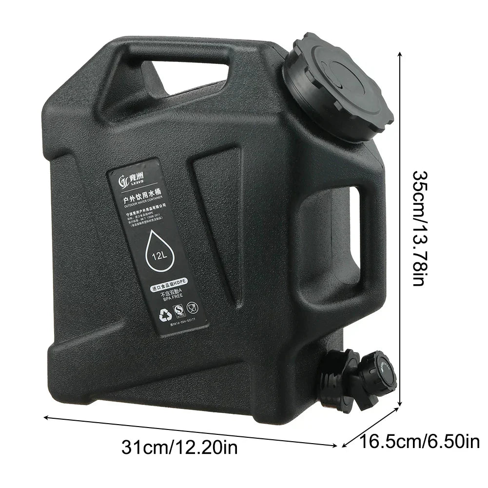 Tragbarer 12L Wasserbehälter Mit Auslaufhahn – Robuster Kanister Für Outdoor Und Camping