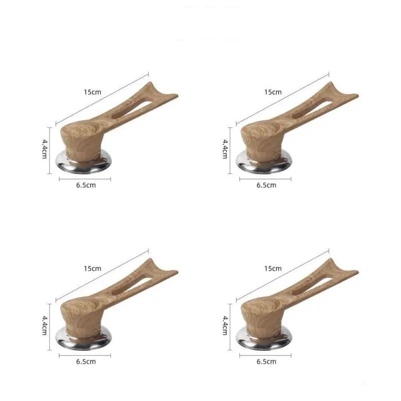 Ersatzgriff für Topfdeckel – Holzdesign mit Edelstahlbasis