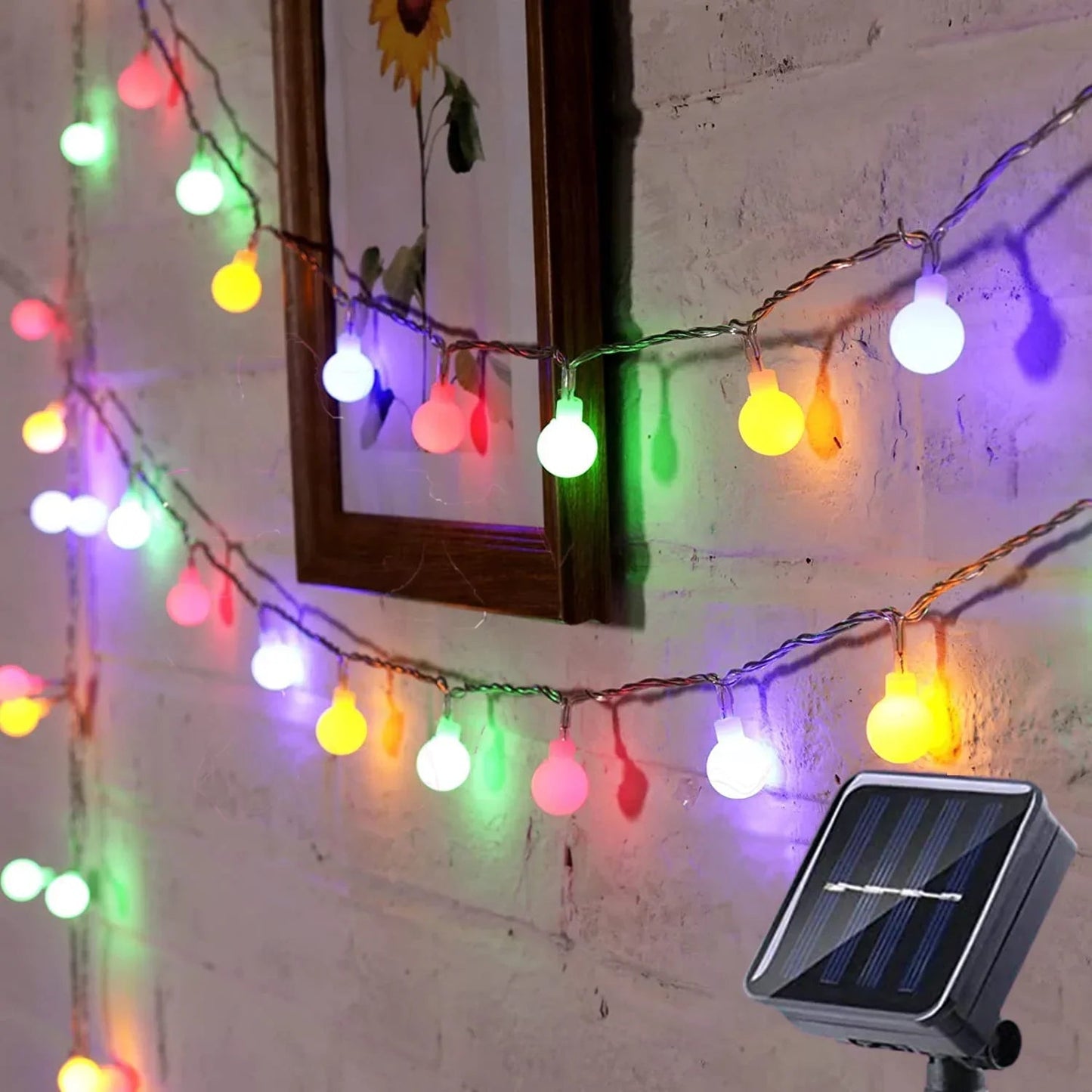 Solarbetriebene Lichterkette für den Außenbereich
