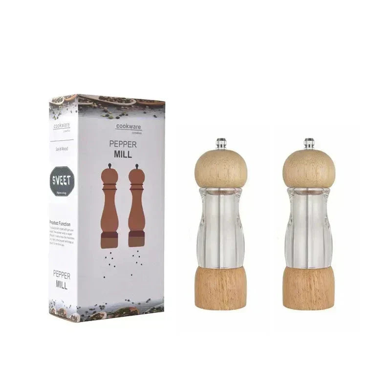 Pfeffermühle und Salzmühle Set Aus Holz Und Glas – Stilvolle Gewürzmühlen Für Die Küche