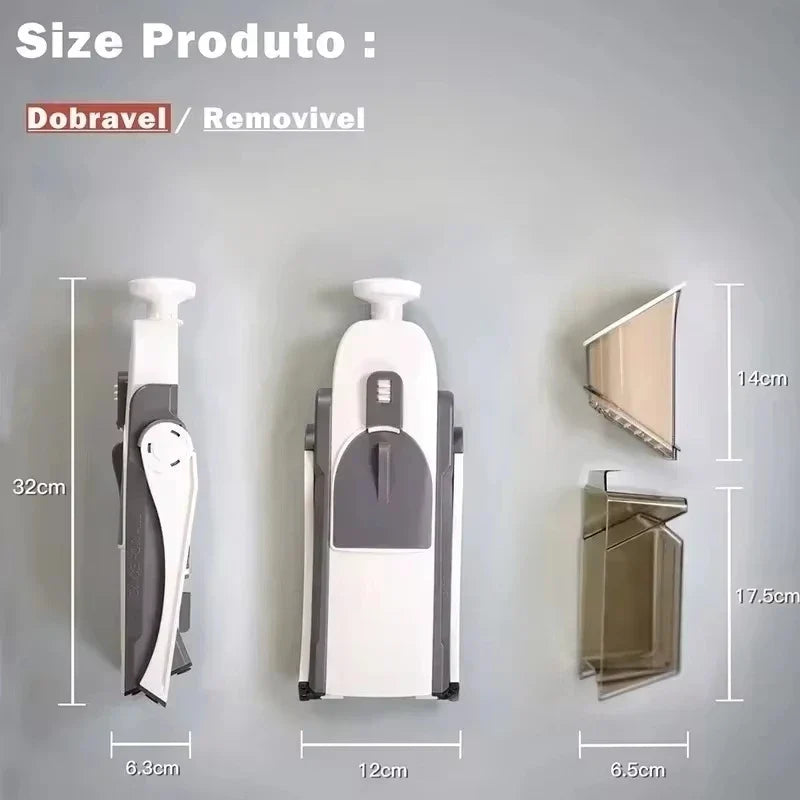 Sicherer 5-in-1 Gemüseschneider mit Auffangbehälter 1+1 Gratis