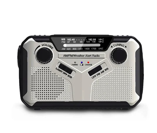Notfall Radio mit Kurbel und Solar – Tragbares Dynamo Radio mit Powerbank und LED Taschenlampe