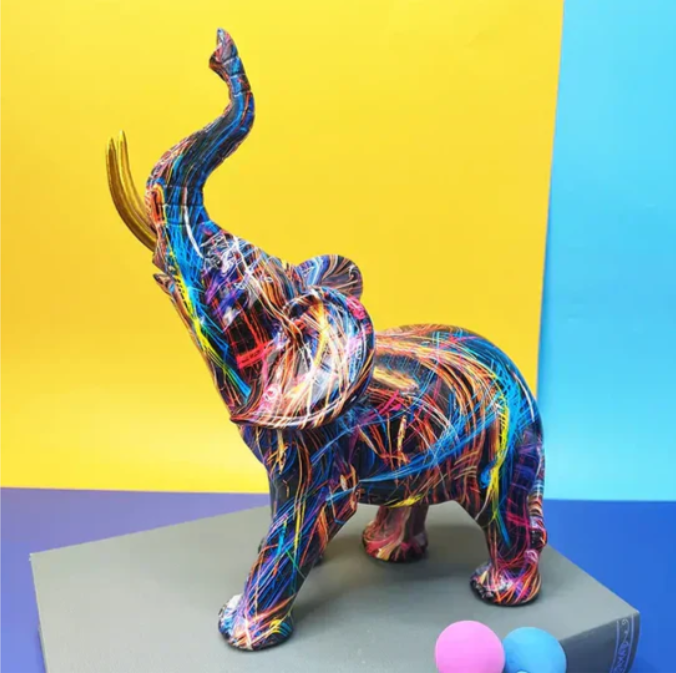 Farbenfrohe Elefantenstatue