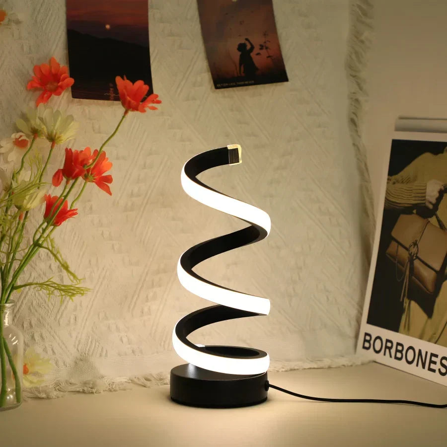 Moderne Spiral LED Tischlampe