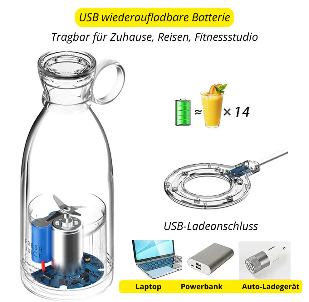 Tragbarer Mixer mit Wiederaufladbarem Akku