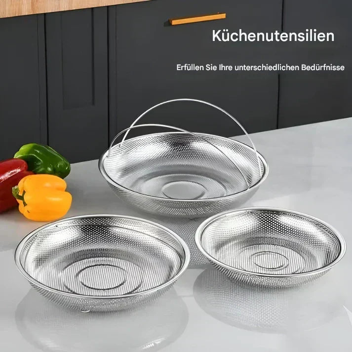 Edelstahl-Dampfkorb – Faltbares Sieb & Abtropfschüssel für die Küche