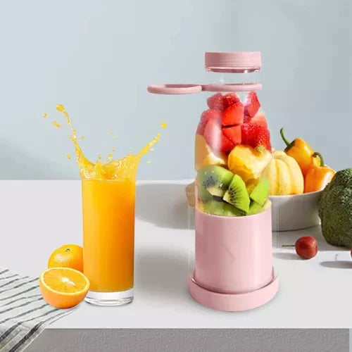 Kompakter Tragbarer Smoothie-Mixer Mit Fruchtbehälter und Trinkverschluss