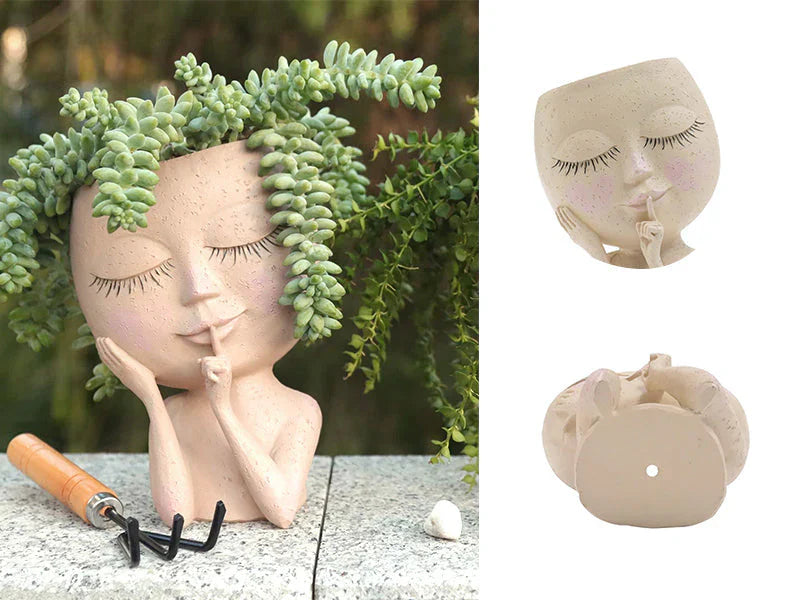 Deko-Blumentopf – Kreativer Pflanzentopf mit Gesicht für Zimmerpflanzen & Sukkulenten