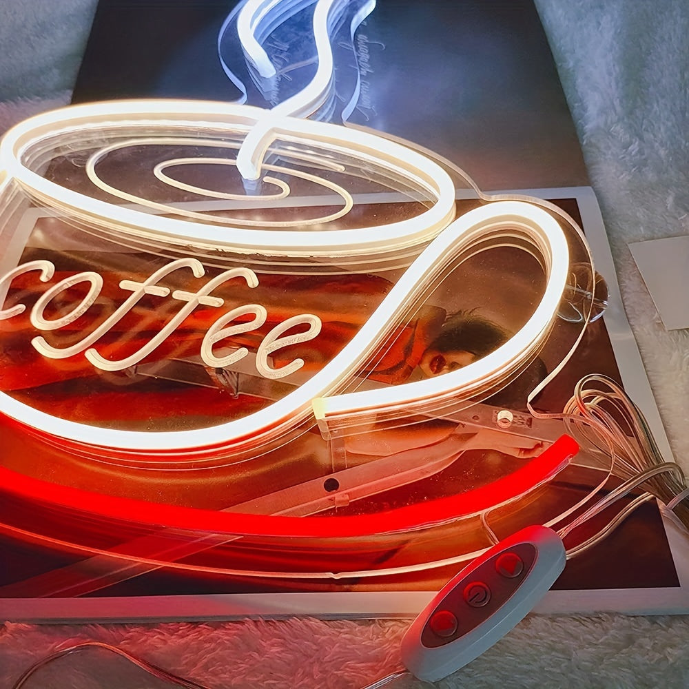 LED Neon Kaffeetassen Wandlicht