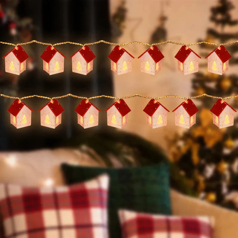 Holz-Weihnachtshäuser mit LED-Beleuchtung für Festliche Dekoration