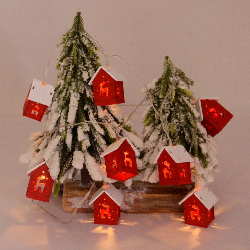 LED Weihnachtshäuser aus Holz mit Festlicher Beleuchtung