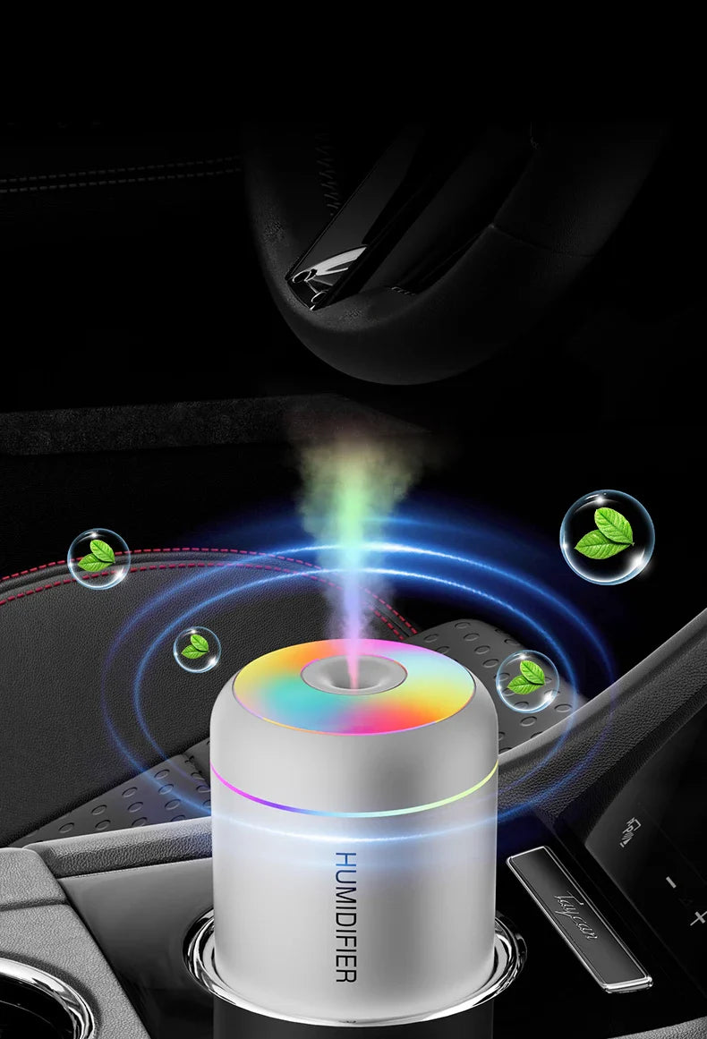 Kompakter Luftbefeuchter mit Aromatherapie USB Betrieben für Auto und Schlafzimmer