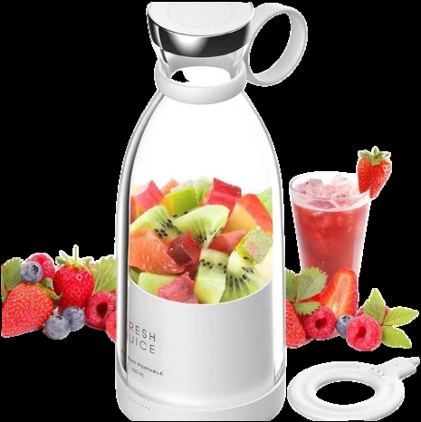 Kompakter Tragbarer Smoothie-Mixer Mit Fruchtbehälter und Trinkverschluss