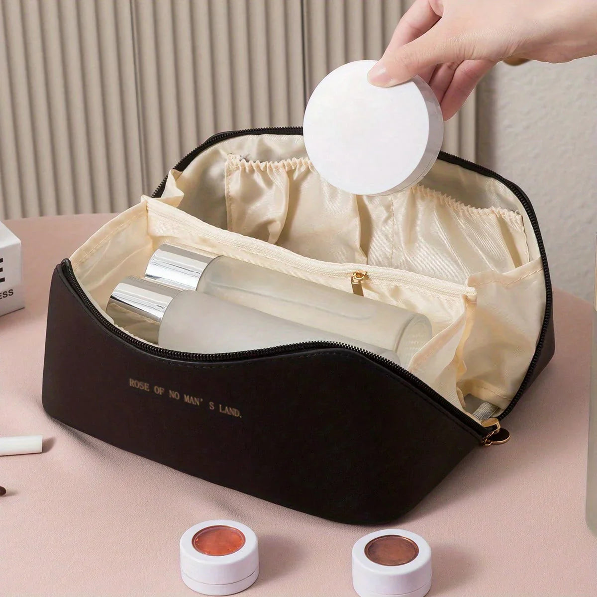 Reisefreundlicher Make-Up Organizer Mit Reißverschluss – Elegante Kosmetiktasche