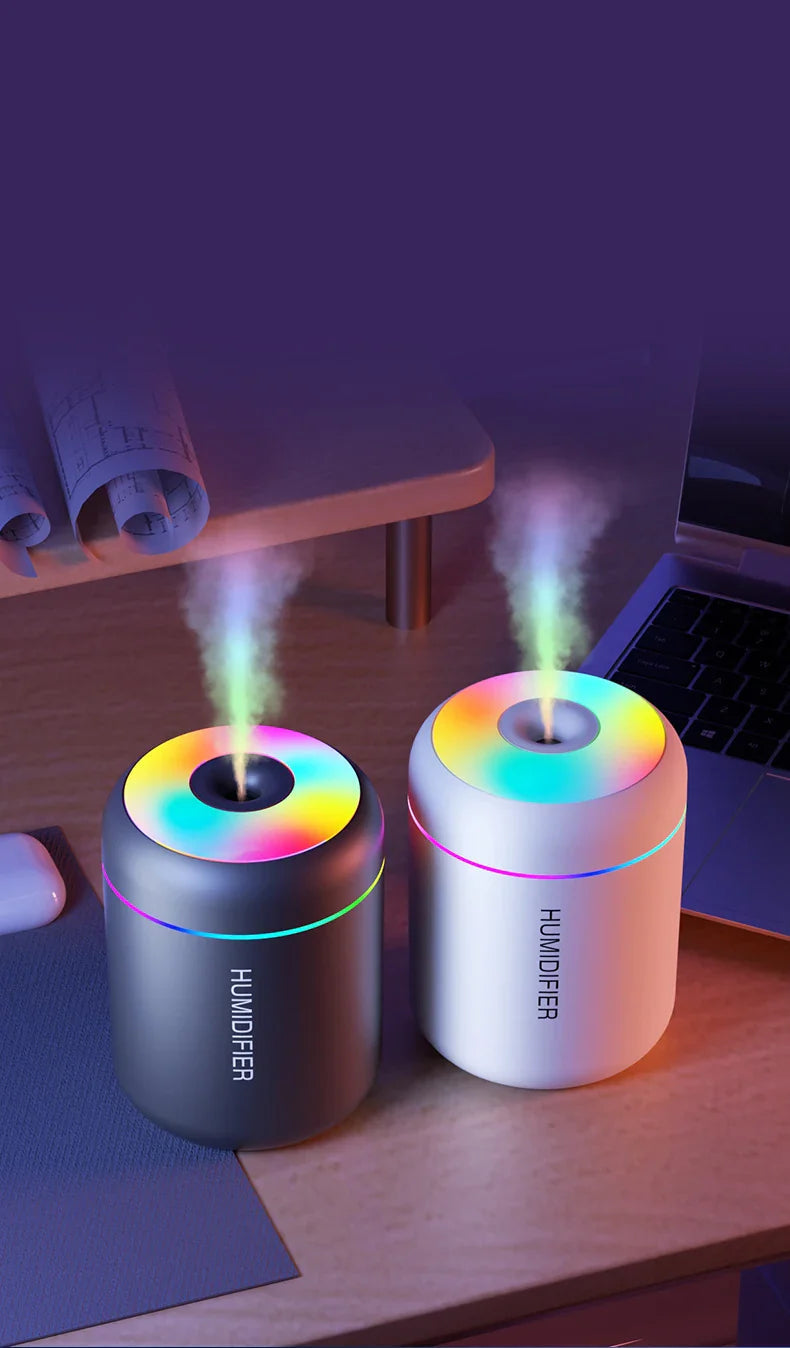 Kompakter Luftbefeuchter mit Aromatherapie USB Betrieben für Auto und Schlafzimmer