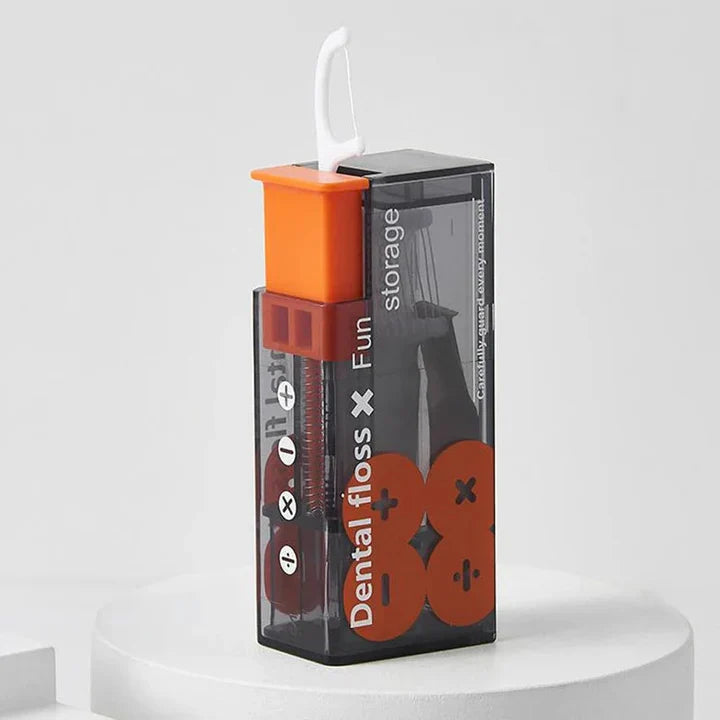 Tragbarer Zahnseiden-Dispenser mit 10 Automatisch Auswerfbaren Zahnseidensticks