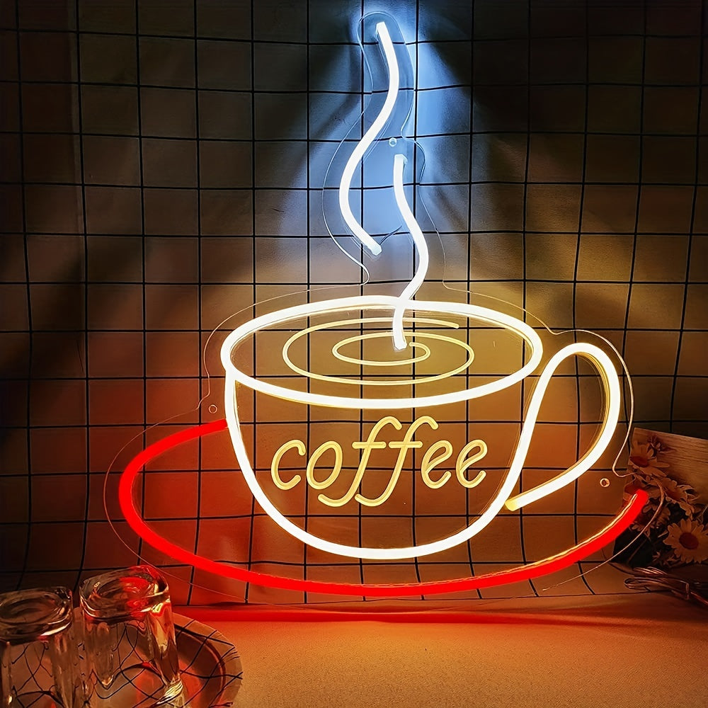 LED Neon Kaffeetassen Wandlicht
