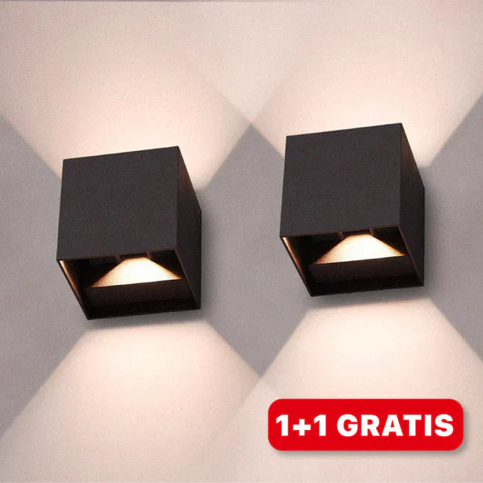 Moderne LED Wandleuchte im Kubus Design