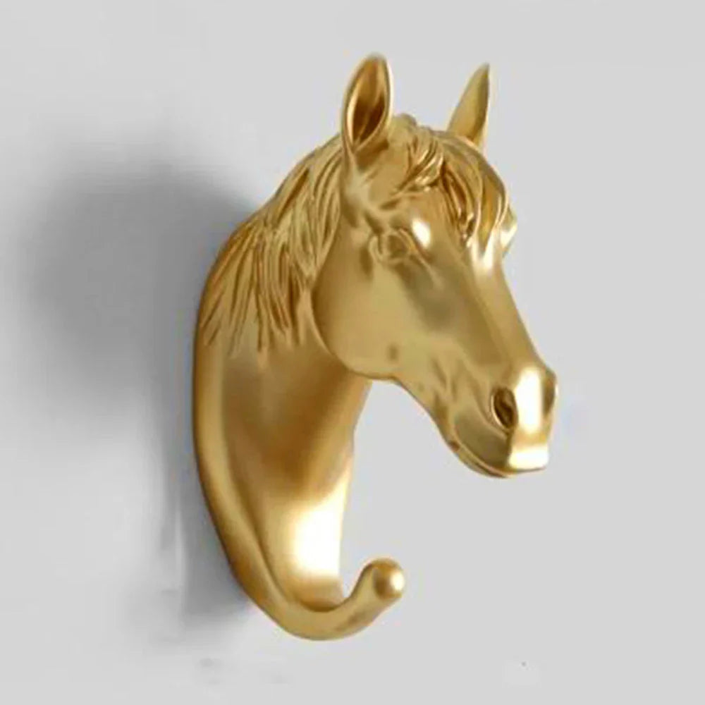 Luxuriöser Goldener Tierkopf-Wandhaken für Schlüssel
