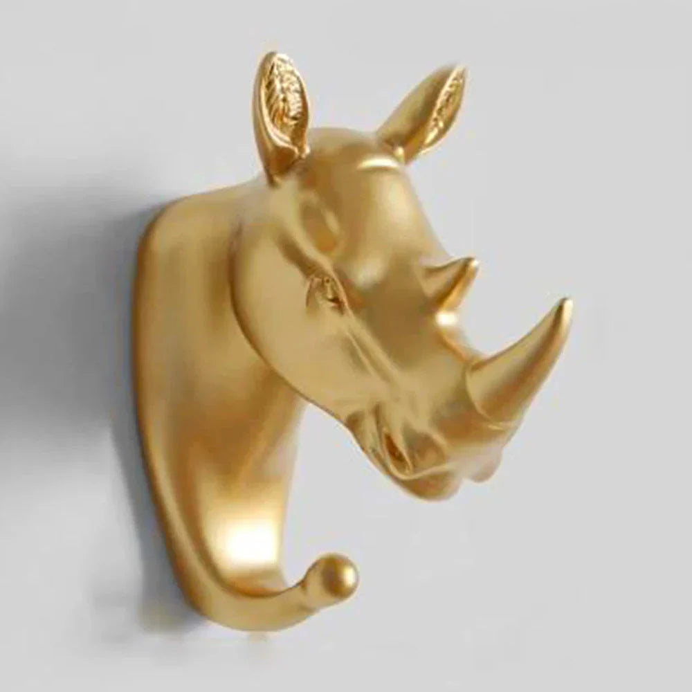 Luxuriöser Goldener Tierkopf-Wandhaken für Schlüssel